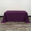 90 x 132 inch Rectangular Polyester Tablecloths Eggplant Front