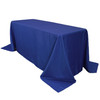 90 x 132 inch Rectangular Polyester Tablecloths Royal Blue