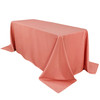 90 x 156 Inch Rectangular Polyester Tablecloth Coral