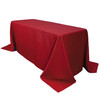 90 x 156 Inch Rectangular Polyester Tablecloth Dark Red