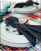 20 inch Polyester Cloth Napkins Black in use