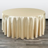 132 inch Round Satin Tablecloth Champagne