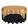 72 inch Square Satin Table Overlays Gold