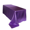 90 x 156 Inch Rectangular Satin Tablecloth Purple
