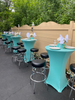 Tiffany blue high top cocktail table covers