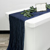 14 x 108 Inch Crinkle Taffeta Table Runner Navy Blue