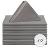 10 Pack 20 Inch L'amour Satin Napkins Dark Silver / Platinum