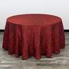 120 Inch Round Crinkle Taffeta Tablecloth Burgundy