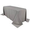 90 x 156 Inch Rectangular Polyester Tablecloth Gray