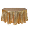 132 inch Round Glitz Sequin Tablecloth Gold