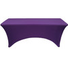 Stretch Spandex 8 ft Rectangular Table Covers Purple front