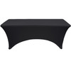 Spandex 4 Ft Rectangular Table Covers Black front