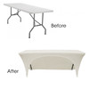 ivory spandex table covers