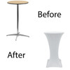 before after spandex table cover 24 inch