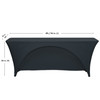Stretch Spandex 8 Ft Open Back Rectangular Table Covers Black dimensions