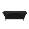 Stretch Spandex 6 ft x 18 Inches Open Back Rectangular Table Cover Black
