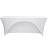 Stretch Spandex 8 ft x 18 Inches Open Back Rectangular Table Cover White