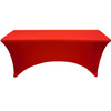 Stretch Spandex 6 Ft Rectangular Table Cover Red Front 