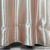 132 Inch Round Satin Tablecloth Blush seam