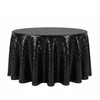 120 Inch Round Glitz Sequin Tablecloth Black