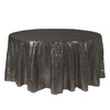 132 Inch Round Glitz Sequin Tablecloth Black