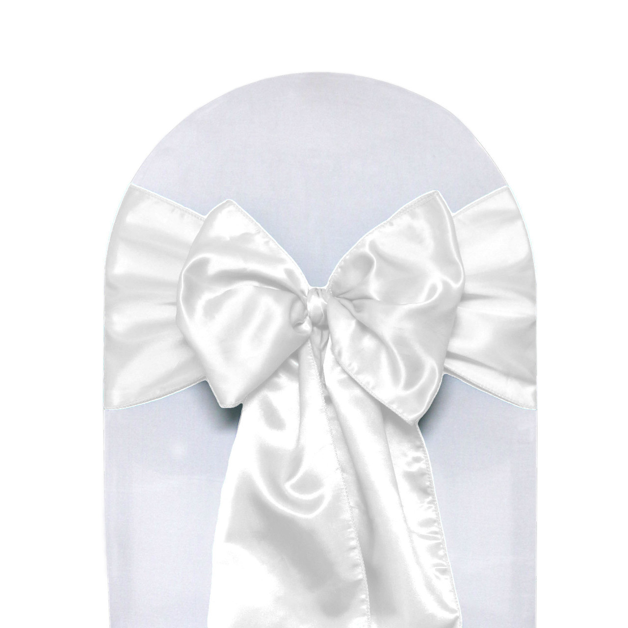 10 Pack Satin Sashes White Your Chair Covers Inc