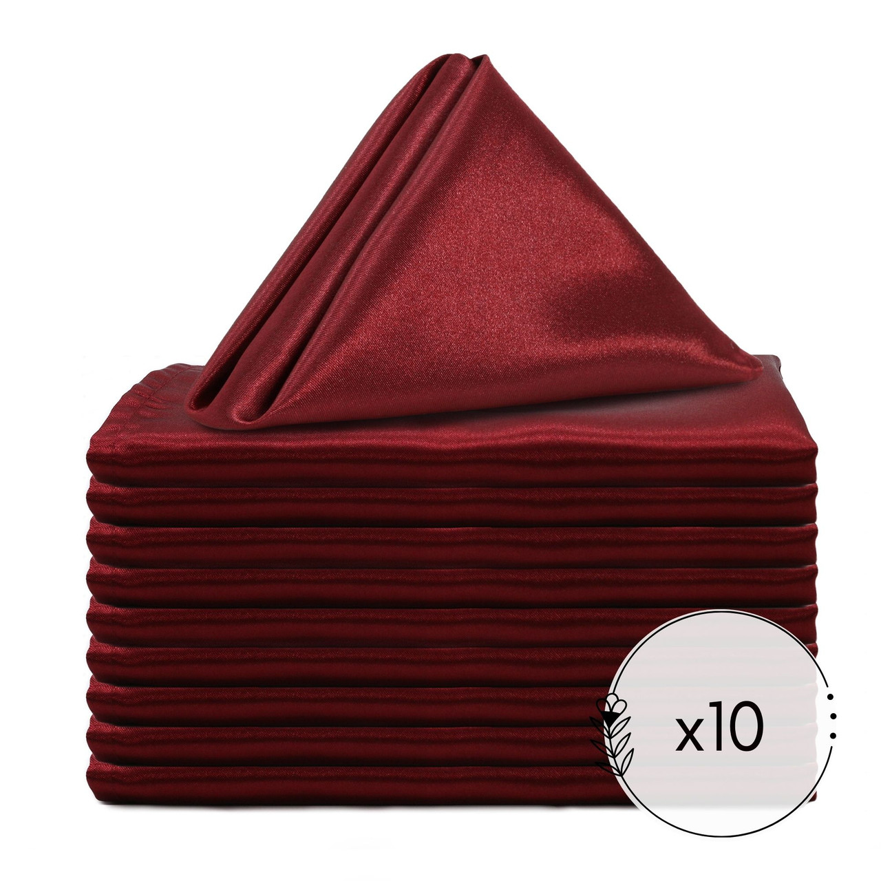 Intedge Burgundy 100% Polyester Cloth Napkins, 20 x 20 - 12/Pack