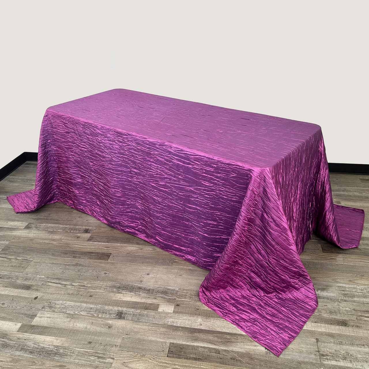 90 x 156 Inch Rectangular Crinkle Taffeta Tablecloth Purple - Your Chair  Covers Inc.