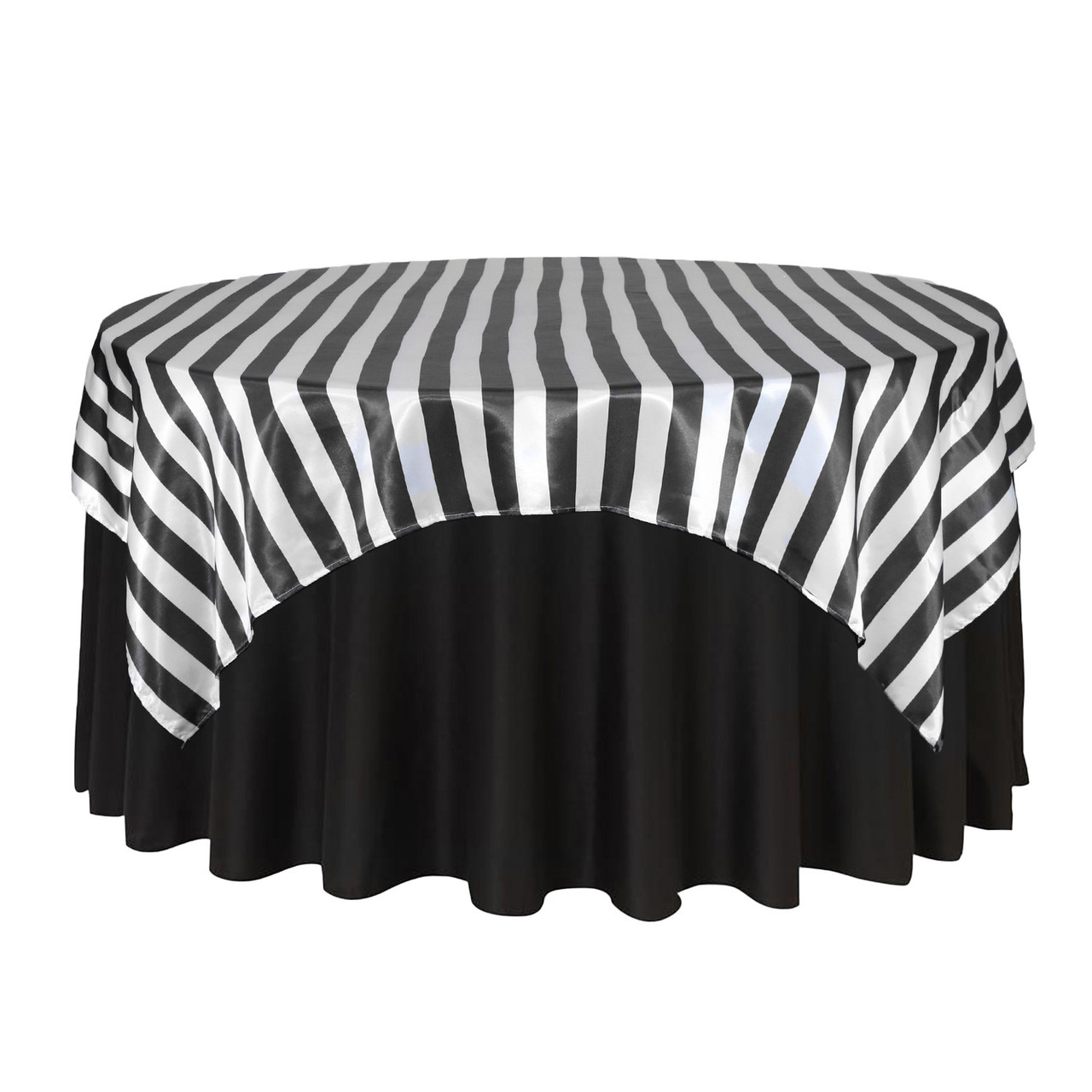 black and white striped table