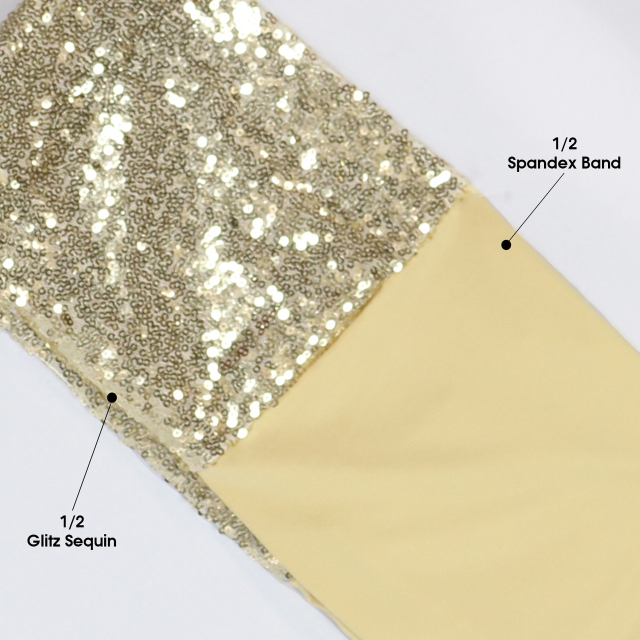 10 Pack Stretch Spandex Glitz Sequin Bands Champagne - Your Chair ...