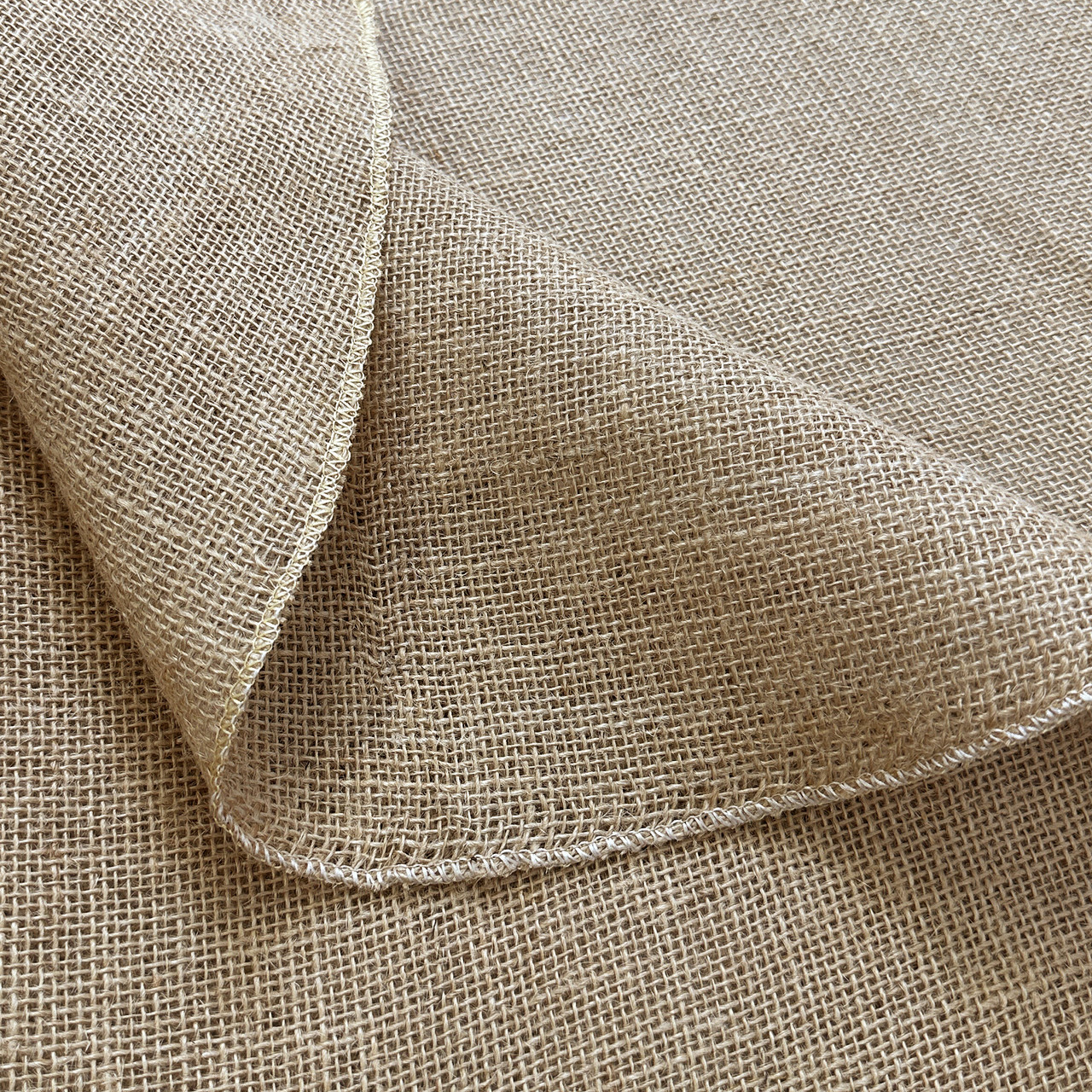 Jute Burlap hem and weave close-up