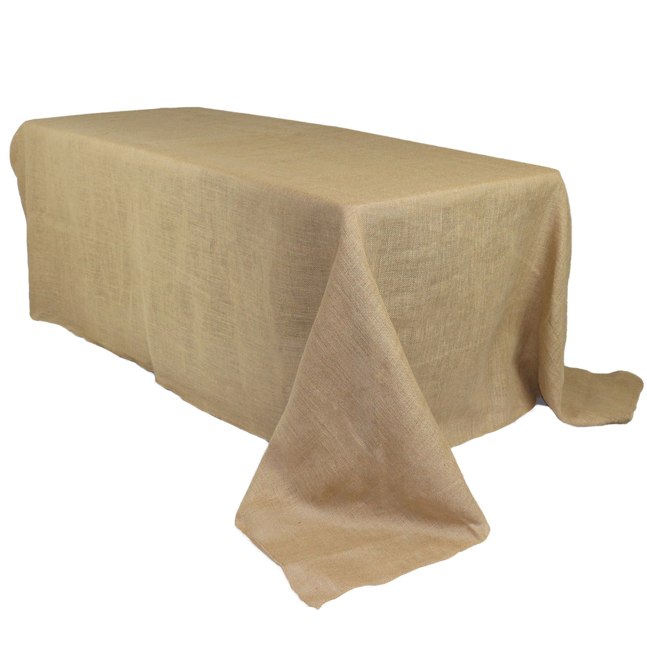 90 x 132 Inch Rectangular Jute Burlap Tablecloth