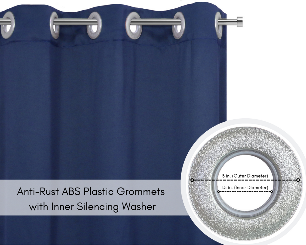 Navy Polyester Solid 100 in. W x 96 in. L Grommet Blackout Curtain  GROM_WIDE_FR-100X96-NAVY - The Home Depot