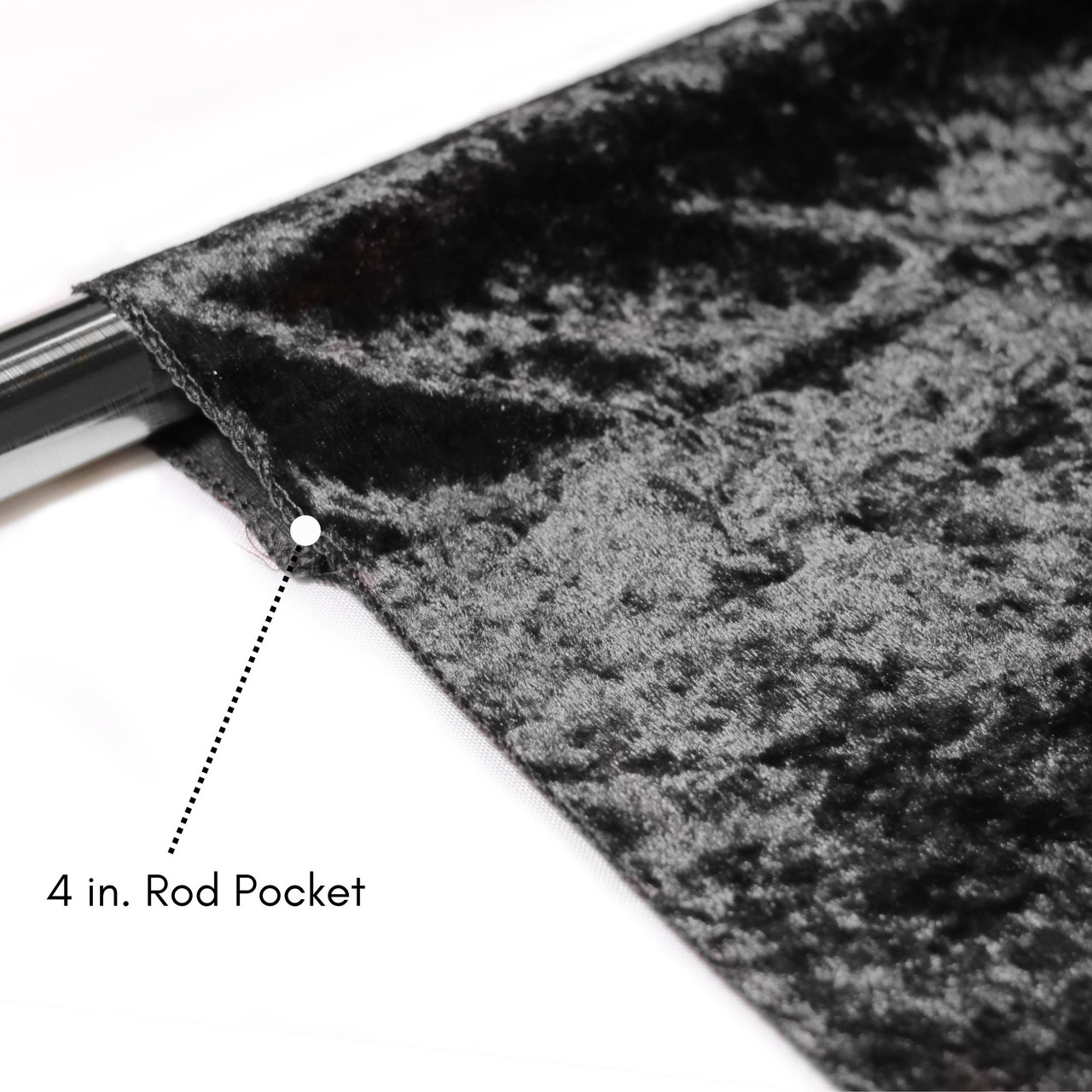 Velvet 12 ft x 60 Inch Drape with 4 Inch Pocket Black