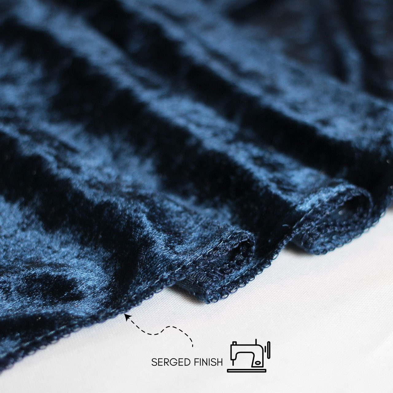 Velvet 12 ft x 60 Inch Drape with 4 Inch Pocket Navy Blue