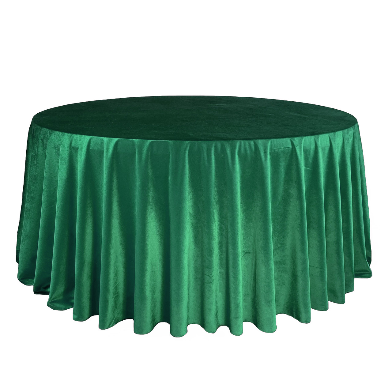 LV Designs 132” Round Table Linens in Green Fern (6)