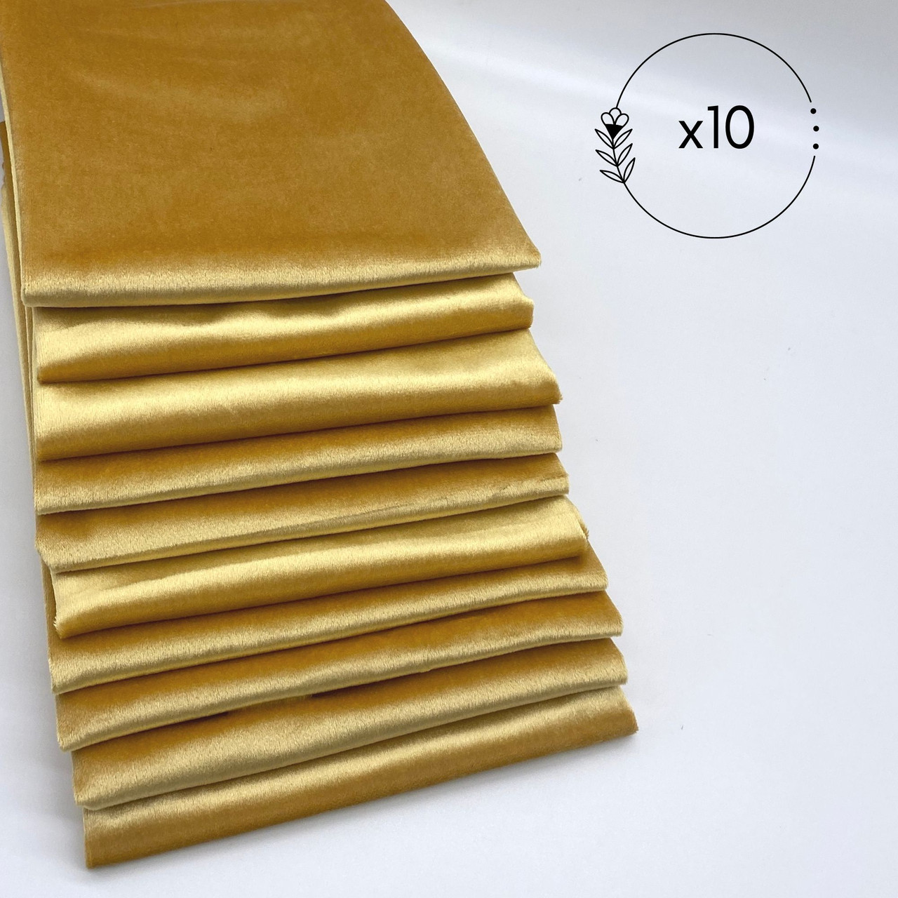 Your Chair Covers 20 Inch Satin Cloth Napkins (Pack of 10) (Gold)