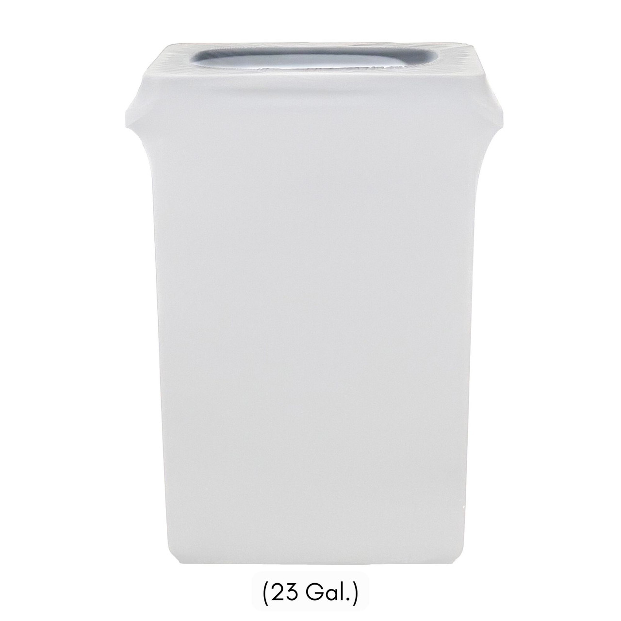 Your Chair Covers - 7 Gallon Spandex Office Trash Can Cover - White