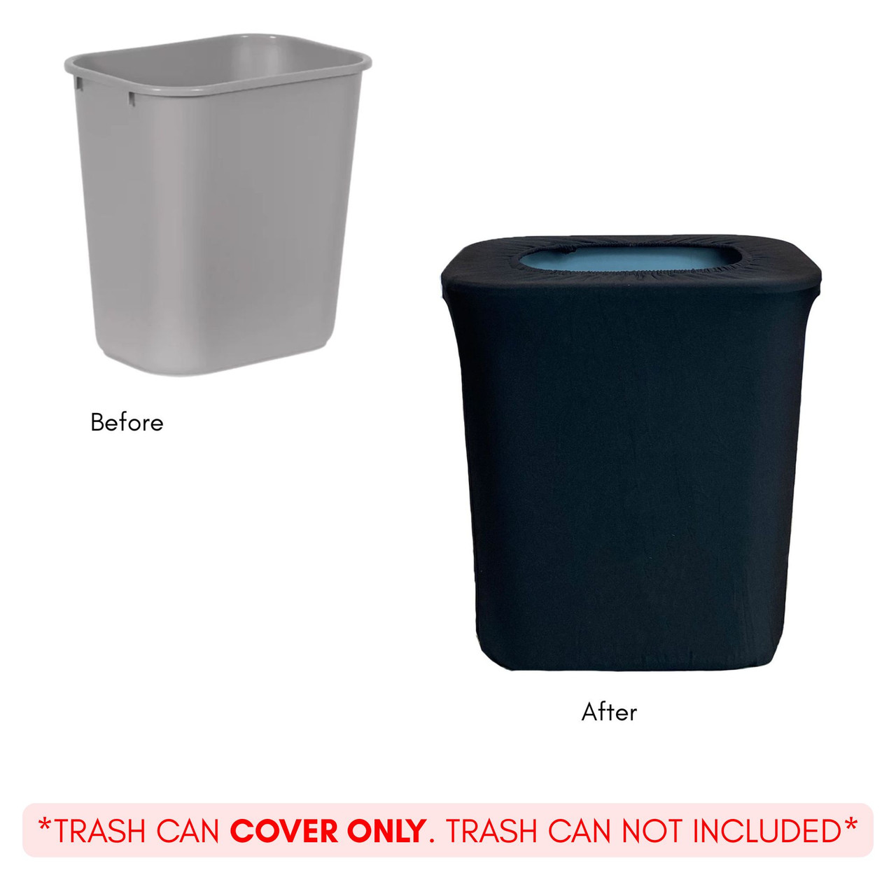 7 Gallon Spandex Office Trash Can Cover Black