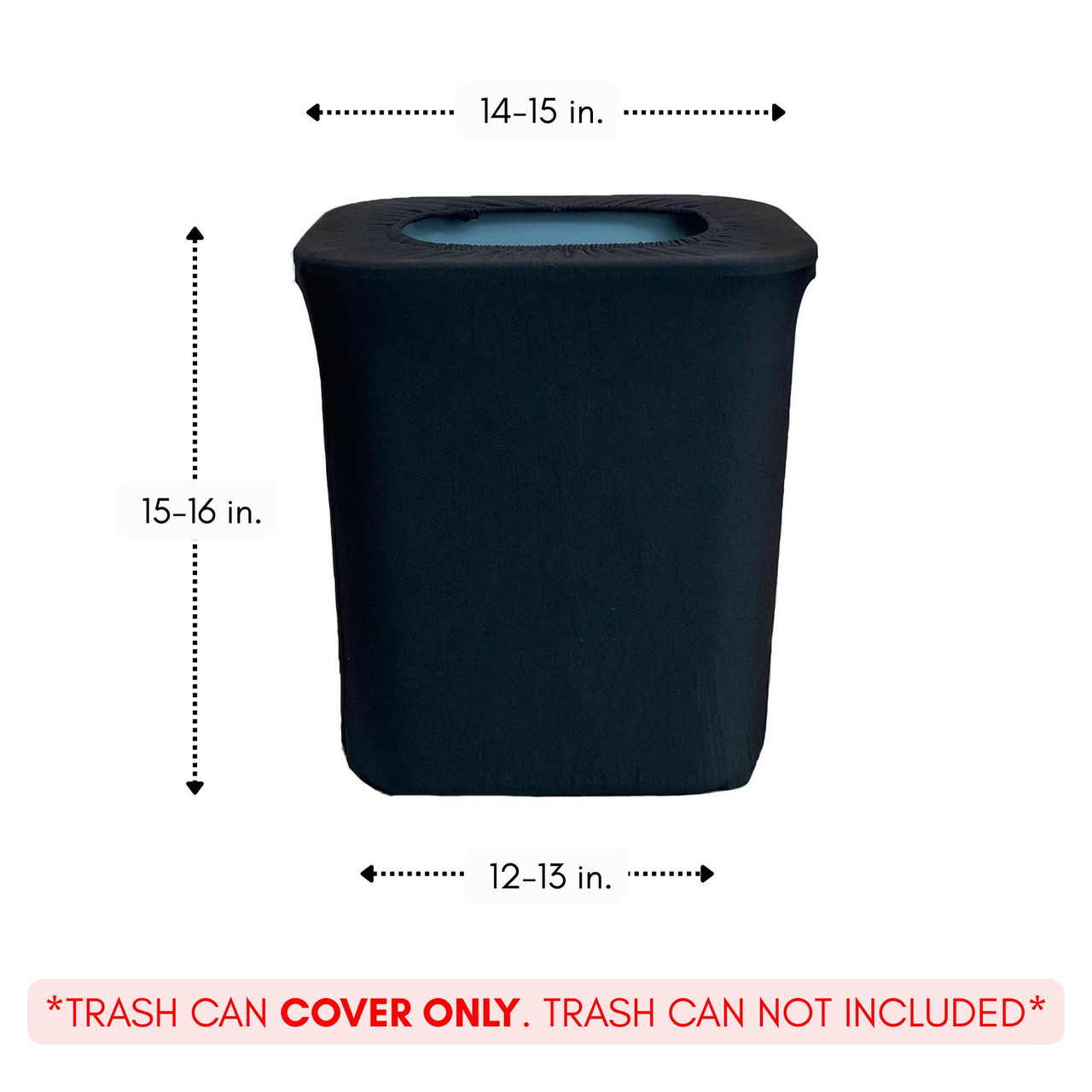 7 Gallon Spandex Office Trash Can Cover Black