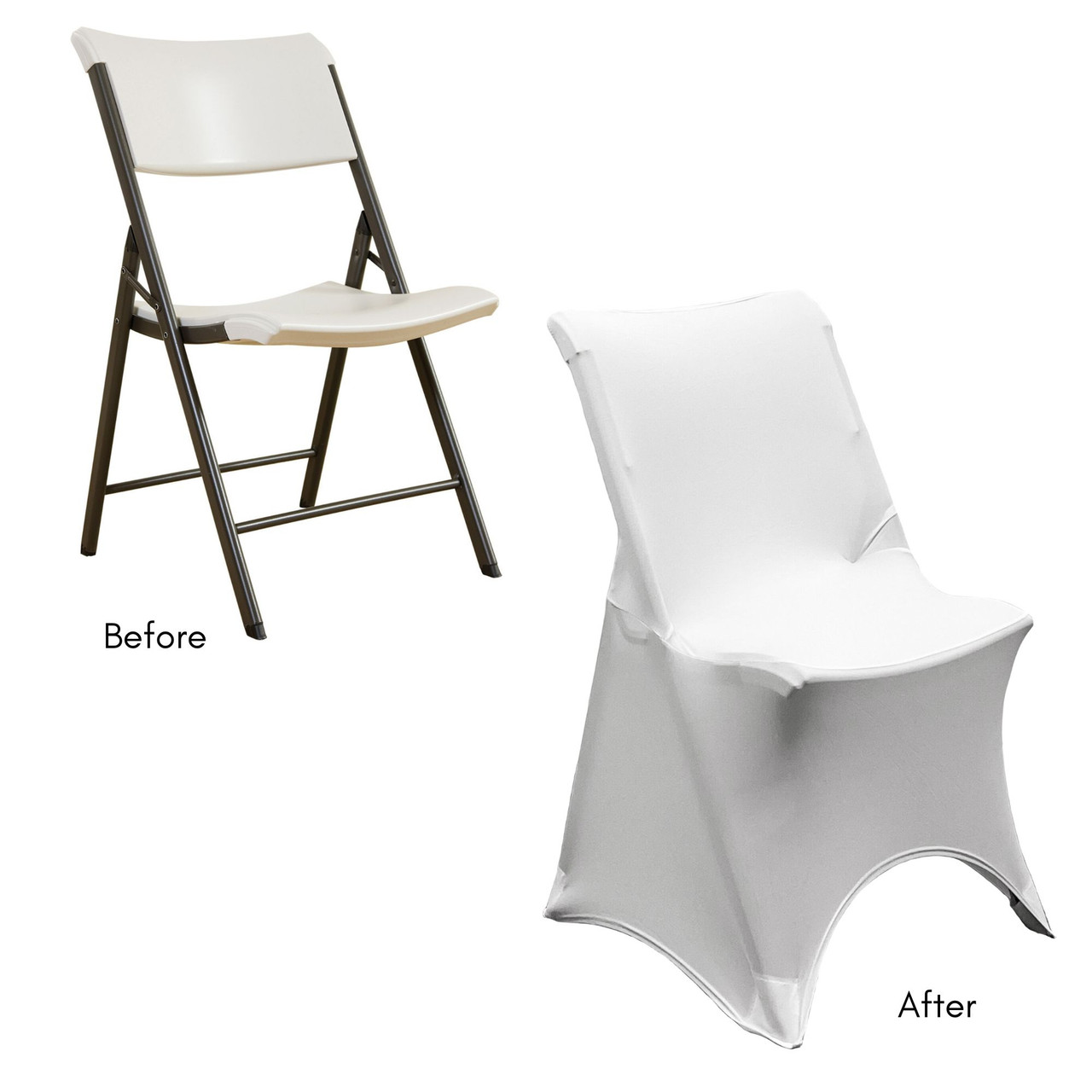 Richland White Spandex Folding Chair Cover Set of 10