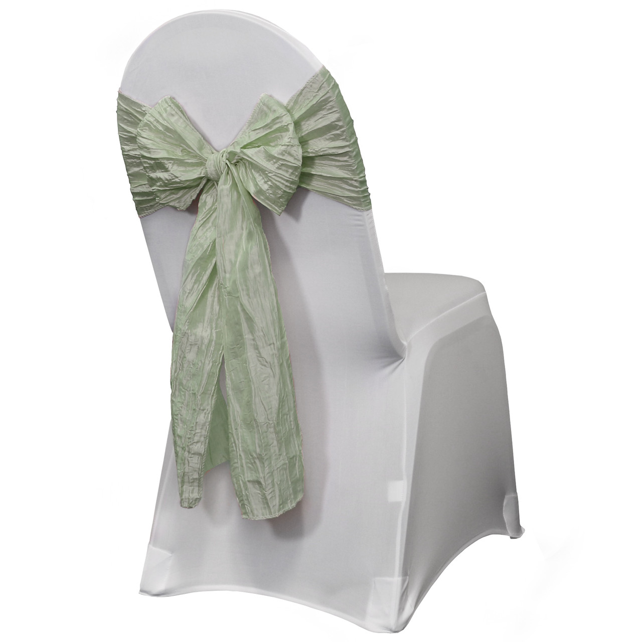 5 Pack Accordion Crinkle Taffeta Hunter Emerald Green Chair Sashes 6x106