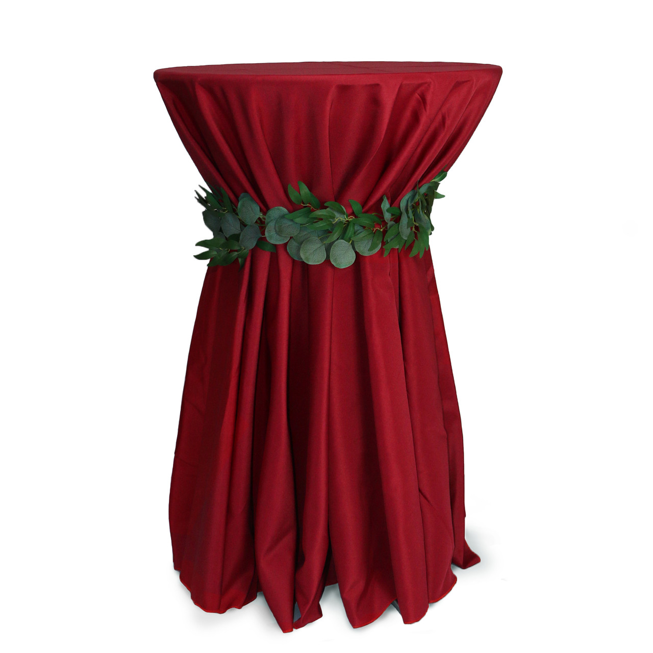 120 Inch Round Polyester Tablecloth Dark Red