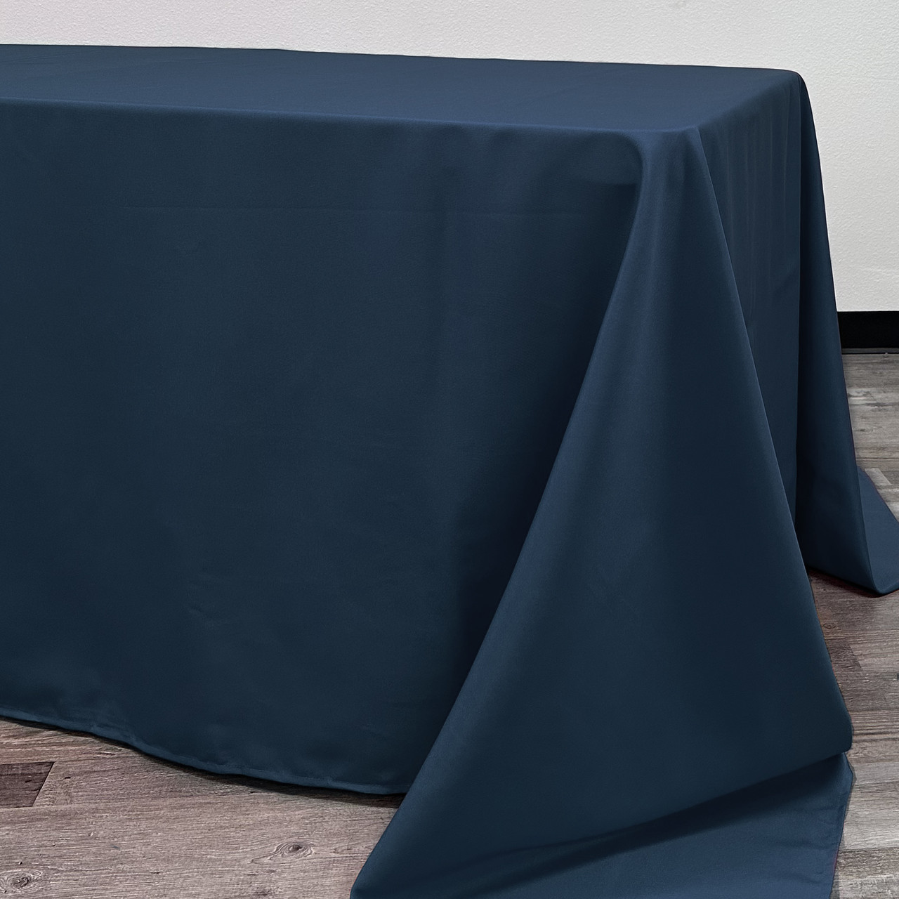 Navy Blue 90 x 156 Inch Rectangular Crushed Velvet Table Cloth