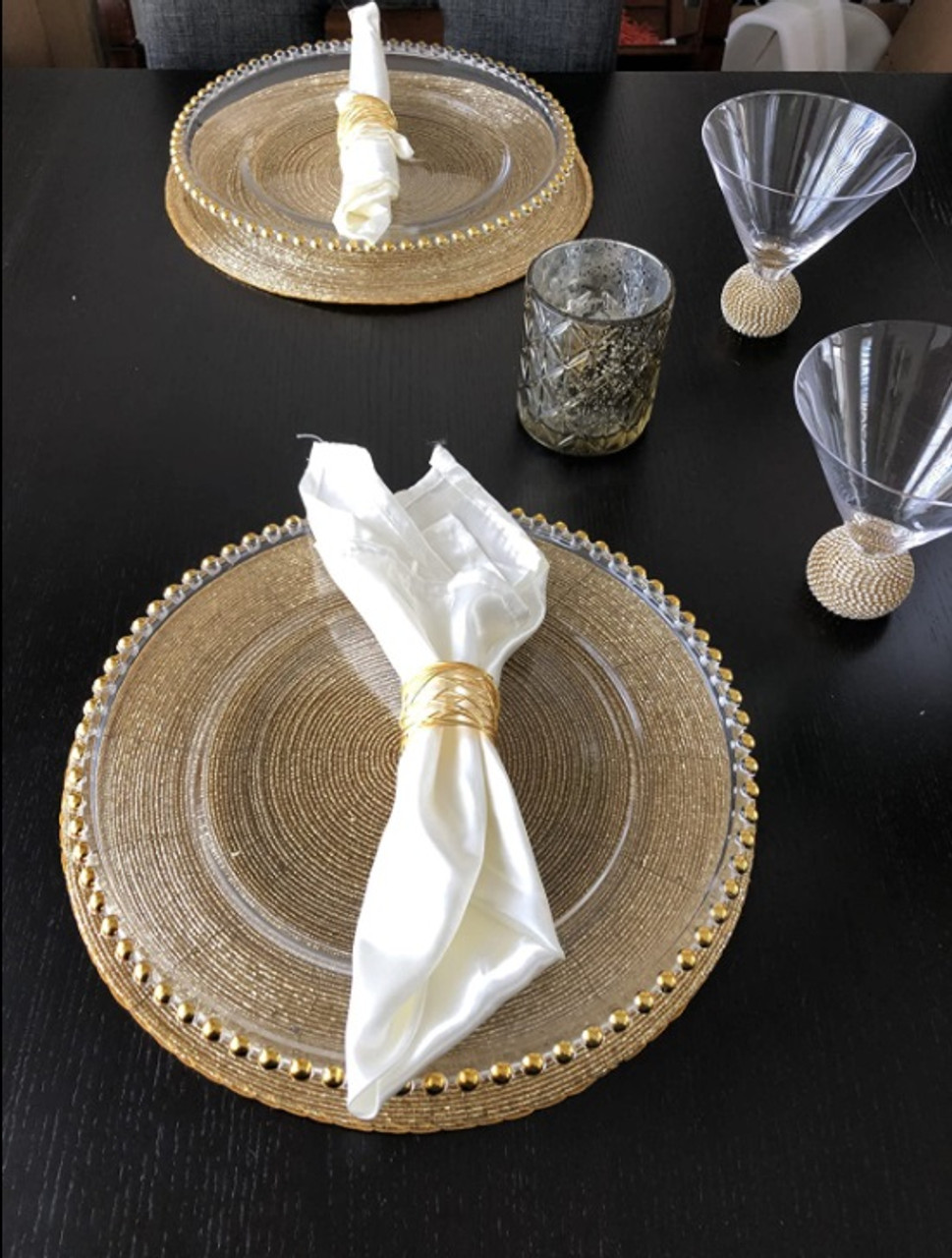 10 Pack 20 Inch Satin Cloth Napkins Gold - Your Chair Covers Inc.