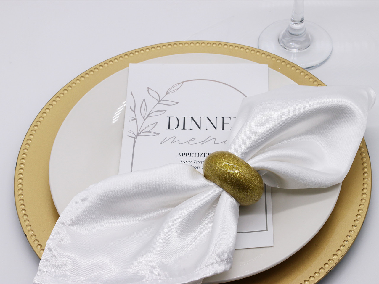 Your Chair Covers 20 Inch Satin Cloth Napkins (Pack of 10) (Gold)