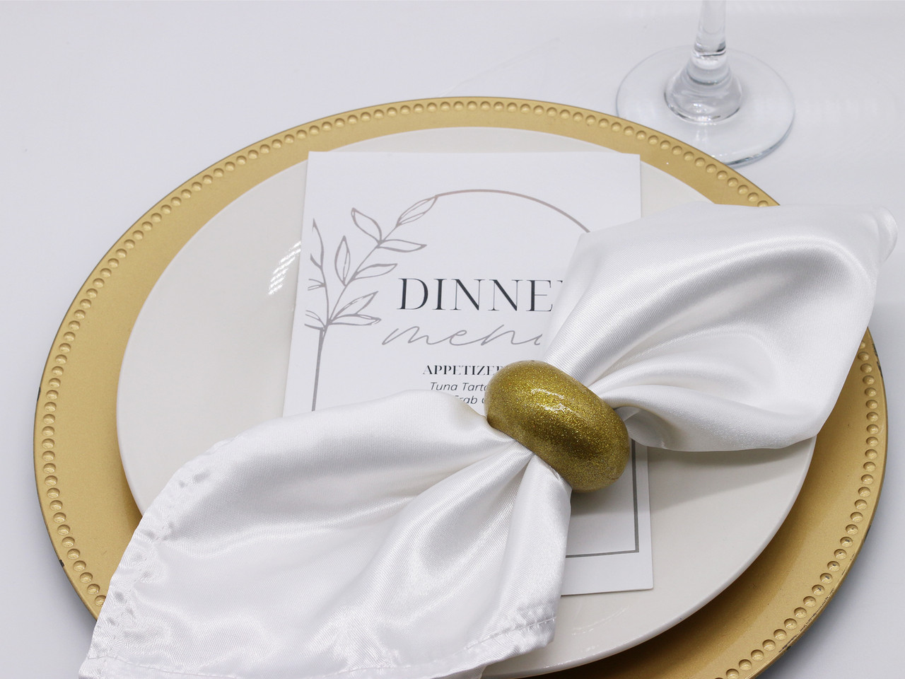 20 inch Satin Cloth Napkins White (Pack of 10)