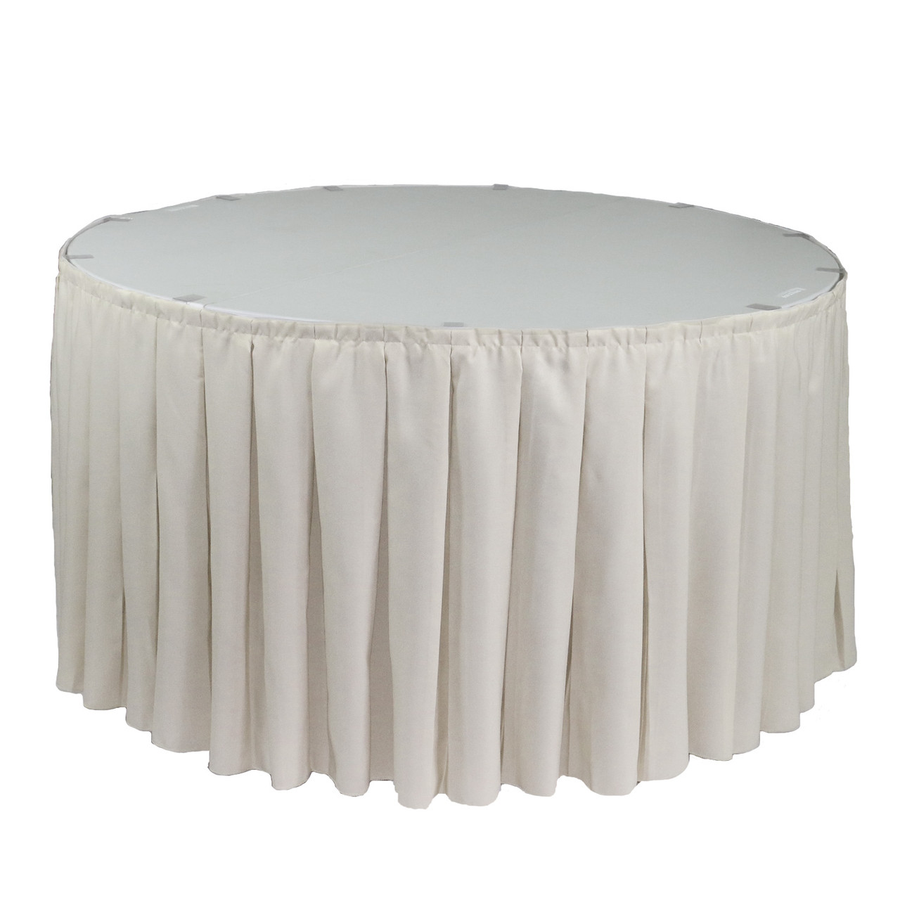 Polyester Pleated Table Skirts Ivory 