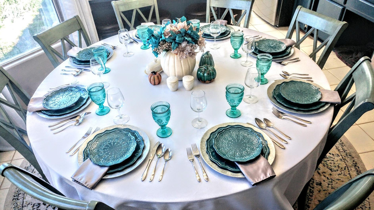 Turquoise Linen Napkins Set of 4 Cloth Dinner Cocktail Napkins Wedding  Light Teal Mint Blue 