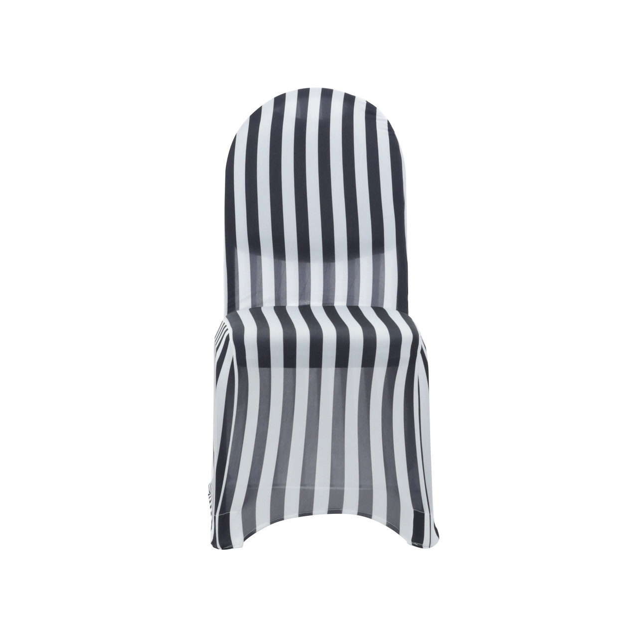 Stretch Spandex Banquet Chair Cover Black and White Striped